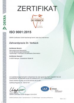 DEKRA Zertifikat ISO 9001:2015